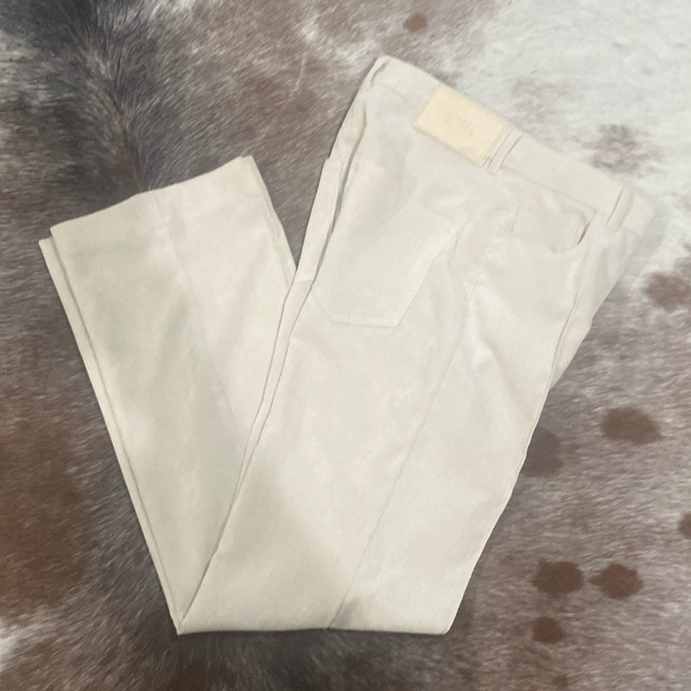 Zara Cream Straight-Leg Trousers